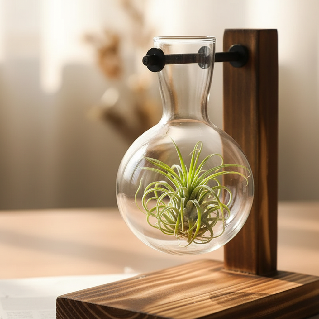 Detail Shot - Wooden Stand & Glass